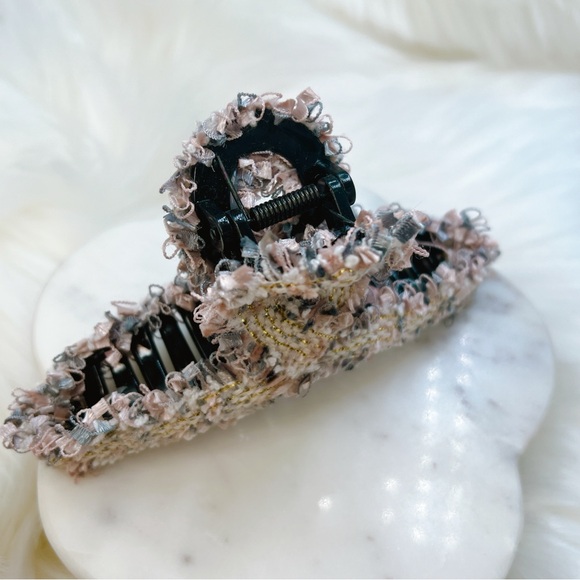 Hair clip large bohemian pastel gold colors black - Picture 6 of 7